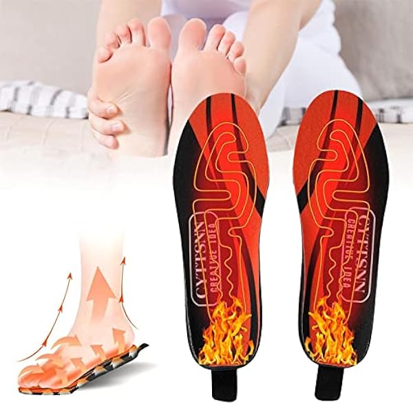 Scaldapiedi Invernale Sottopiede Riscaldante Elettrico Batteria al Litio Integrata da 2100 mAh può Essere Caricata Tramite USB Adatto per La Protezione dal Freddo All'aperto,Nero,40~44